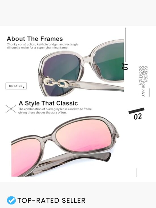 Wrap Around Square Oversized Sunglasses Trendy UV Protection Polarized main image 5